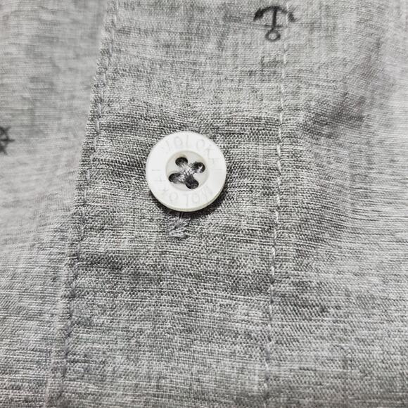 Molokai | Nautical Microprint All-Over Pattern Button Down Short Sleeve Shirt - Picture 8 of 8